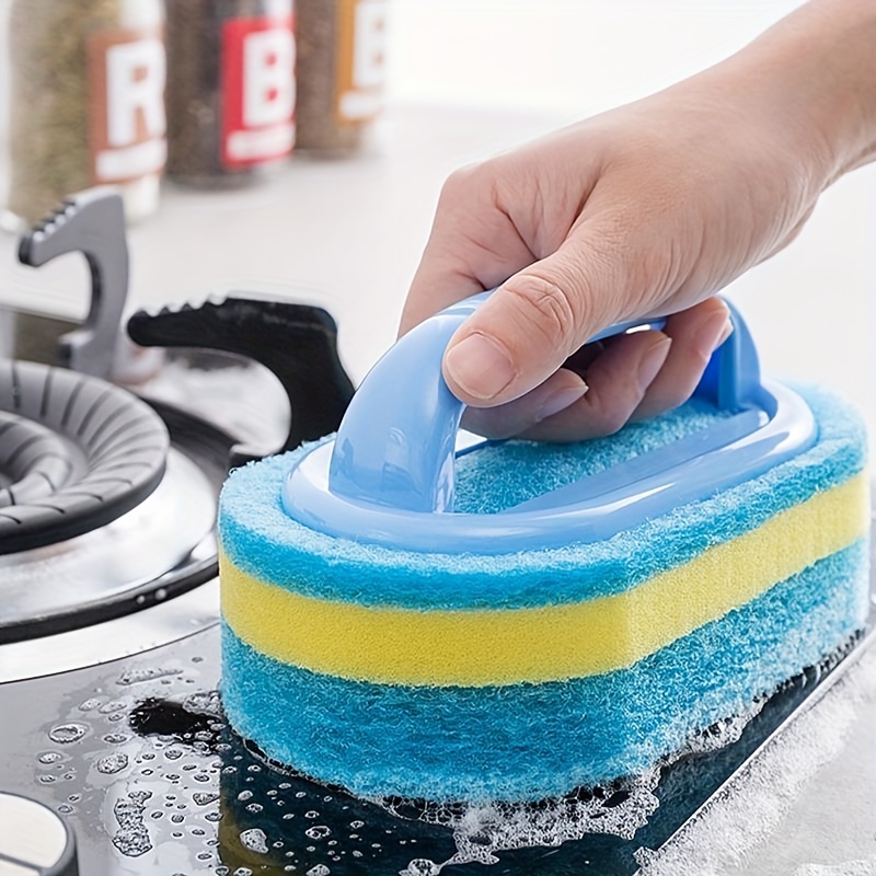 Kitchen Sponge Cleaning Brush, Long Handle, Sponge Wipe, For Wall, Tile,  Floor, Bathtub, Scouring Sponge Brush, Kitchen, Bathroom, Clean Tool,  White, Grey - Temu