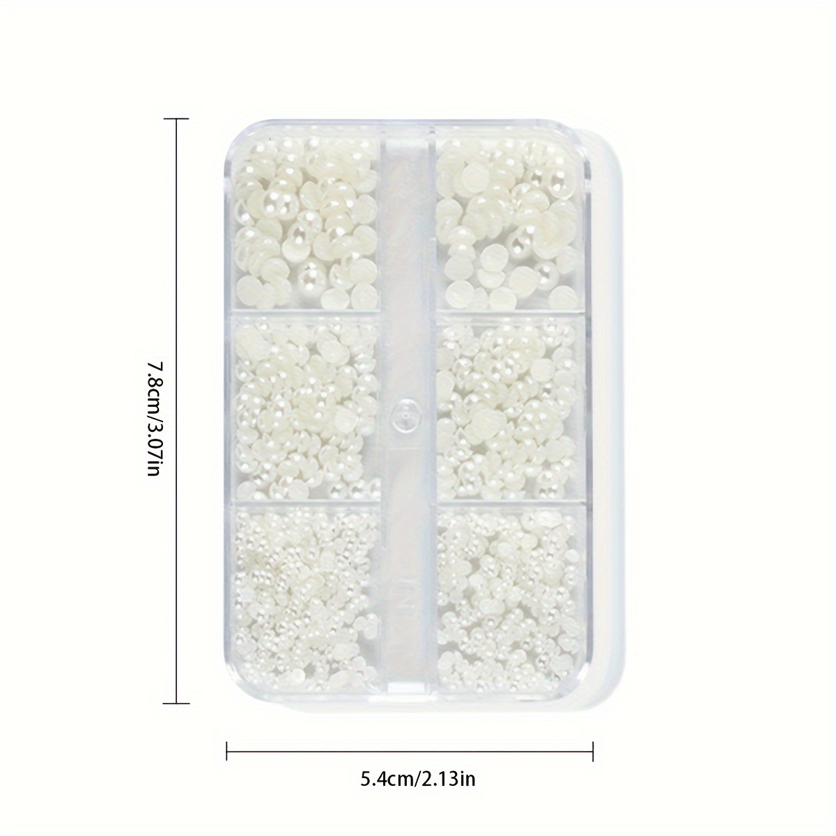 12 Grids White/Beige Flatback Nail Pearls For Nail Art Decoration,Half  Round Pearls For Crafts,Multiple Size FlatBack Pearls For Makeup Pearls For  Nai