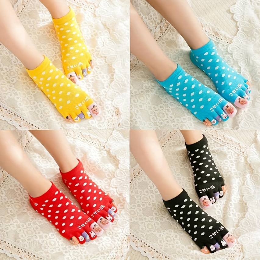 Simple Solid Five Fingers Socks Comfy Soft Toe Socks Women's - Temu