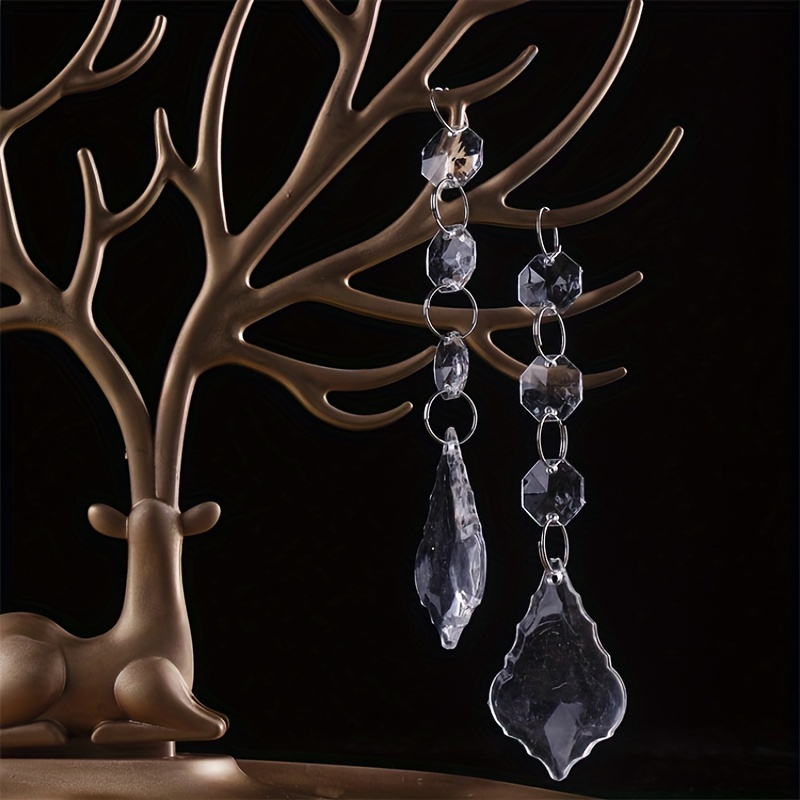 Clear Acrylic Crystal Garland Strands, Hanging Chandelier Bead
