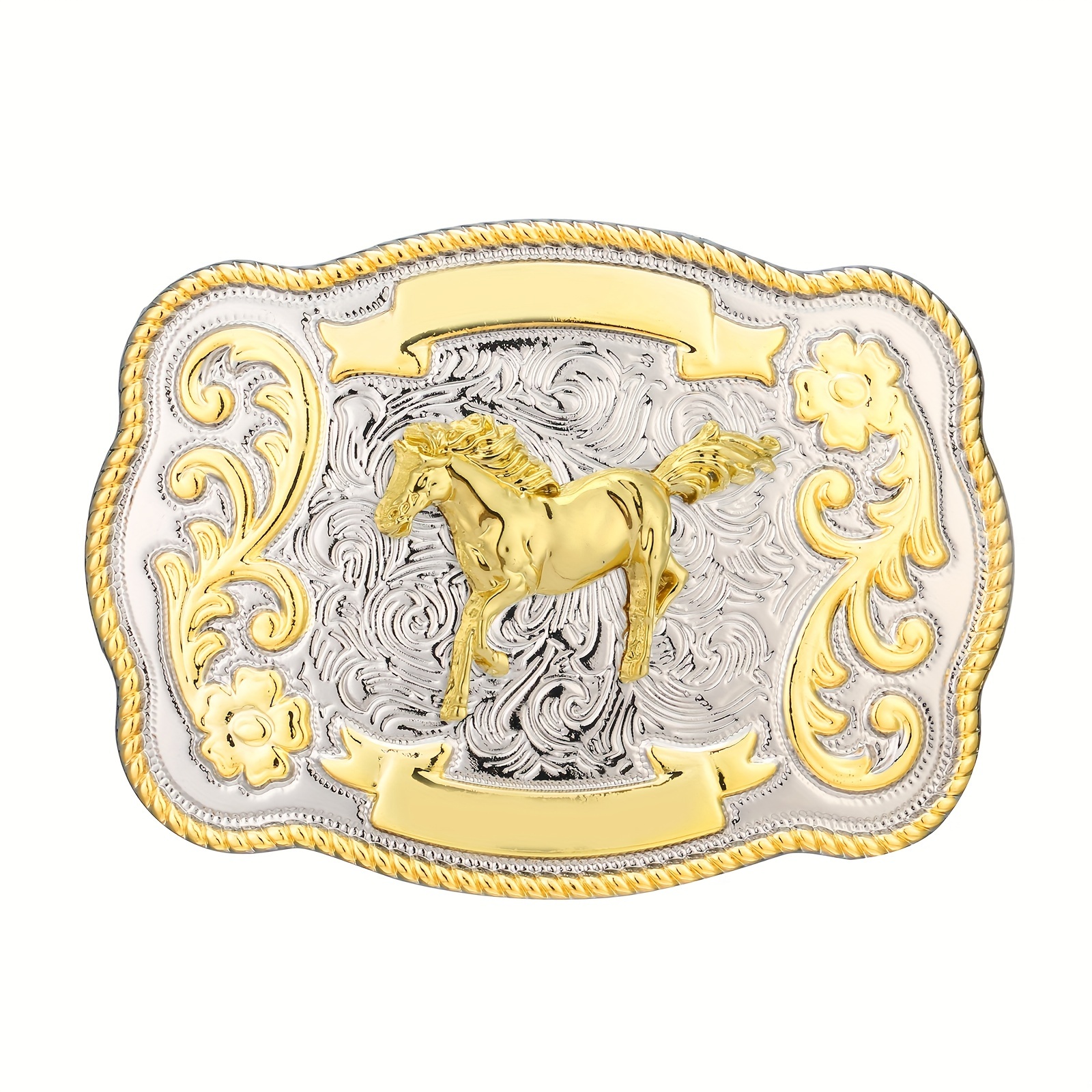 Vintage Western Cowboy Belt Buckle with Cross and Horse Design - Stylish  and Unique Fashion Accessory