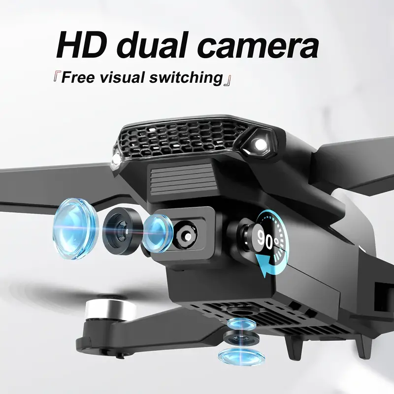 e88 evo remote control hd dual camera drone with dual three batteries brushless motor headless mode optical flow positioning smart follow track flight christmas halloween thanksgiving gifts details 8