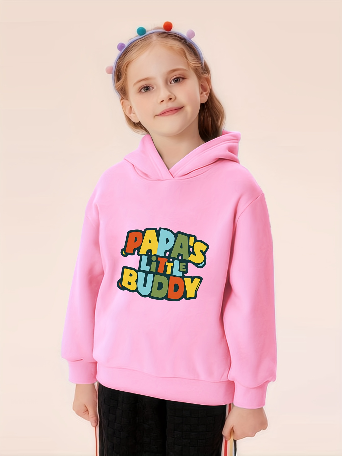 Sudadera de Niña Capucha Monstruos Rosa