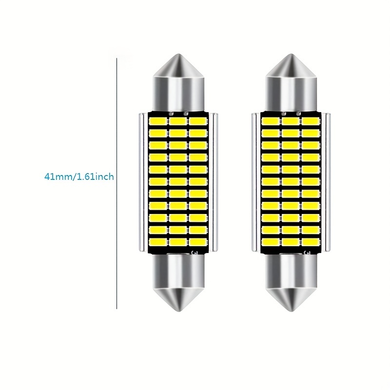 TuningPros LEDDL-42M-W8 - Bombillas LED de cúpula Festoom 1.654 in, 8 LED  Blanco Juego de 2 piezas
