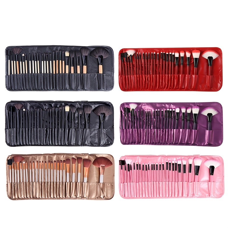 24pcs Synthetic Kabuki Foundation Brush Set with Brush Bag