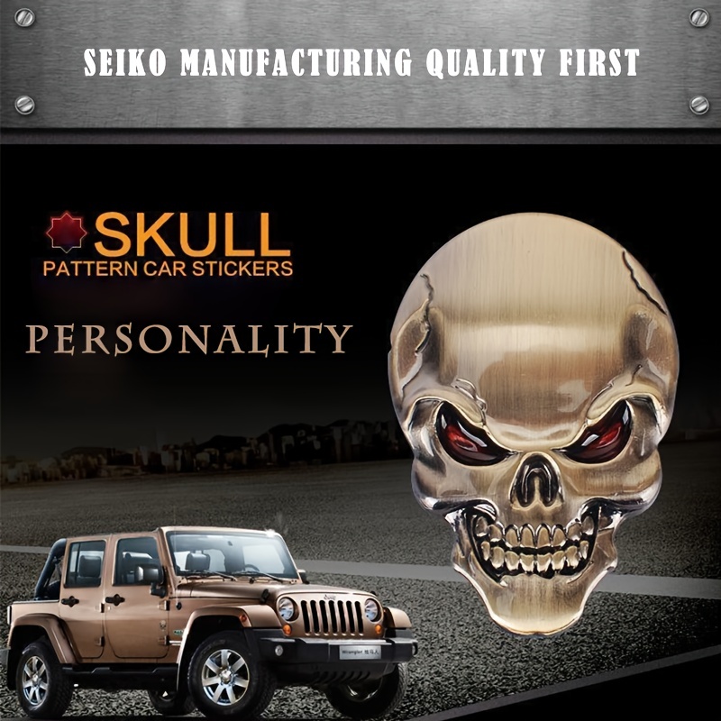 3d Car Metal Skull Sticker Modification Decorative Sticker - Temu