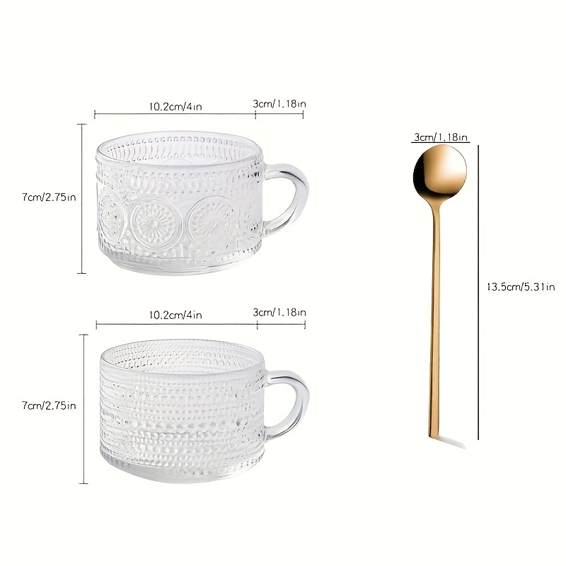 Golden Rim Glass Cup With Handle, Large Capacity Thickened Clear Mug For  Breakfast Tea, Milk, Coffee, Beverage, Oats, Yoghurt, Glassware, Drinkware  - Temu