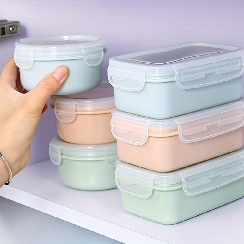 1pc Small Plastic Food Storage Container Rectangular Airtight Box