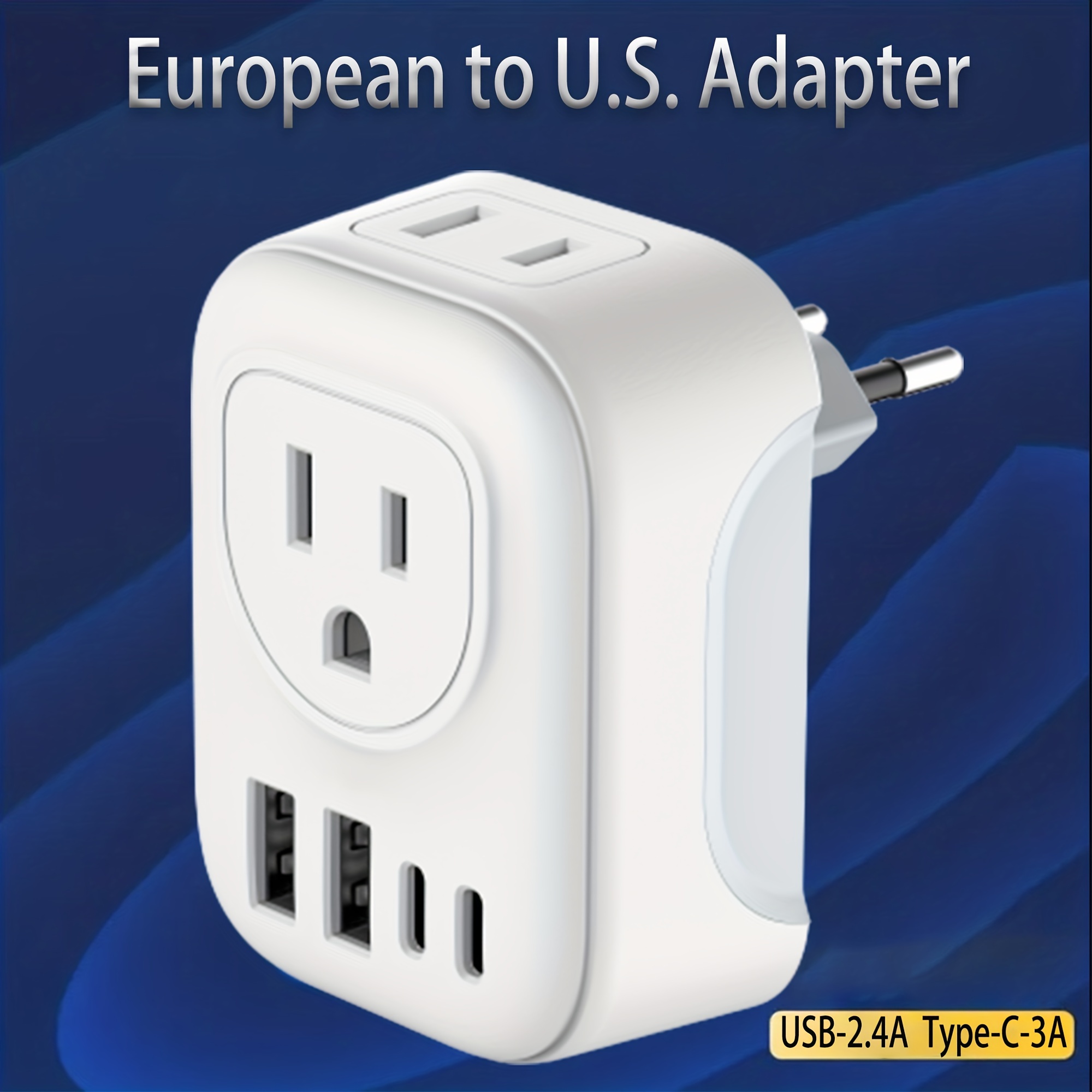 Adaptateur de voyage UE/UK - 4 ports USB inclus - Prise européenne