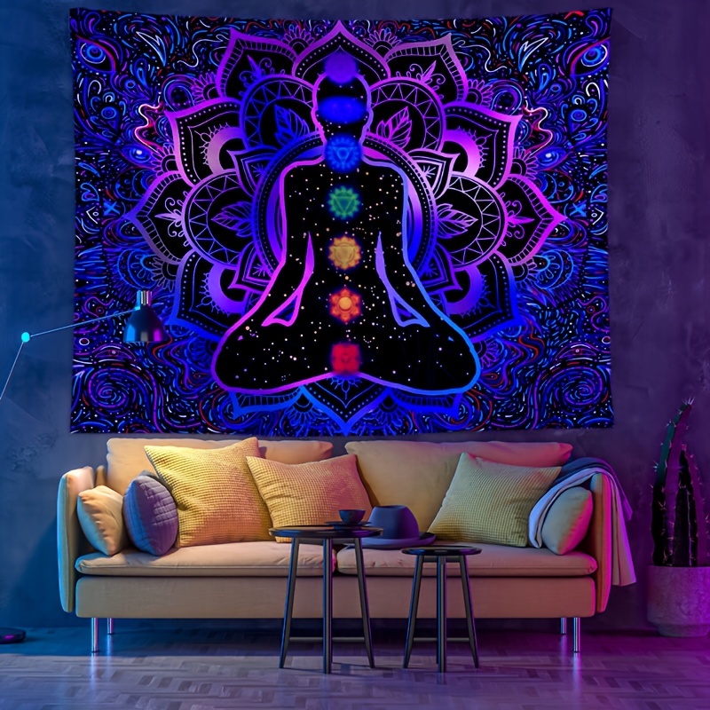Seven Steps Awakening Chakra Kundalini Wall Tapestry Decor_voghion.com