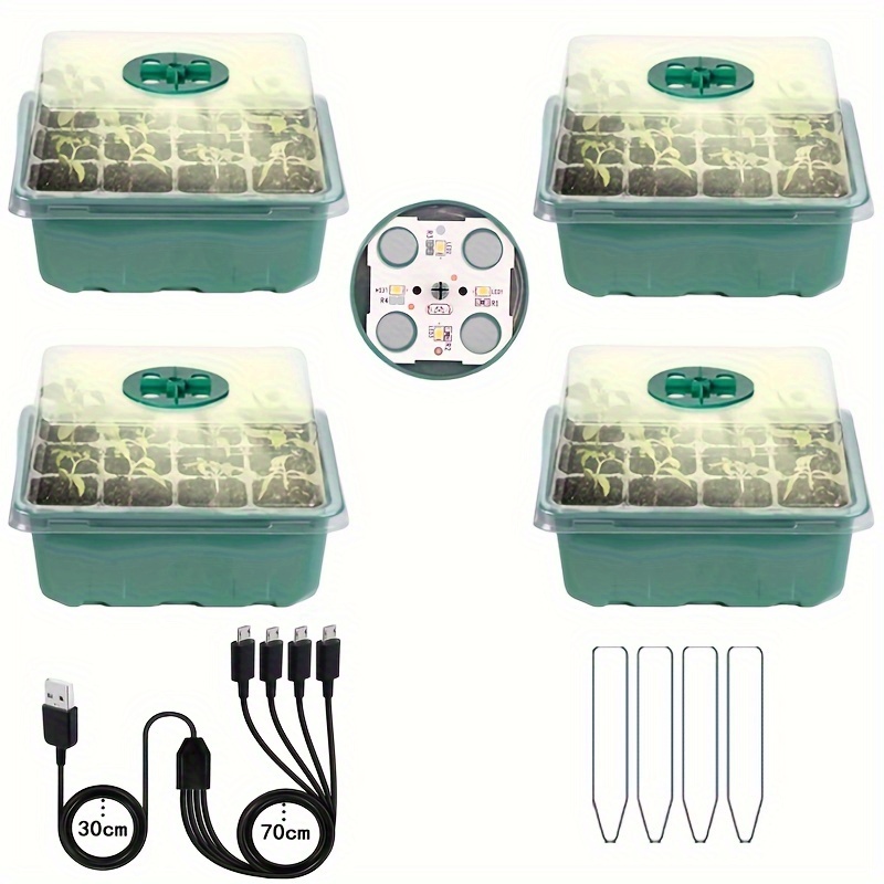 Seed Starting Tray Humidity Dome Base Indoor Greenhouse Mini Temu