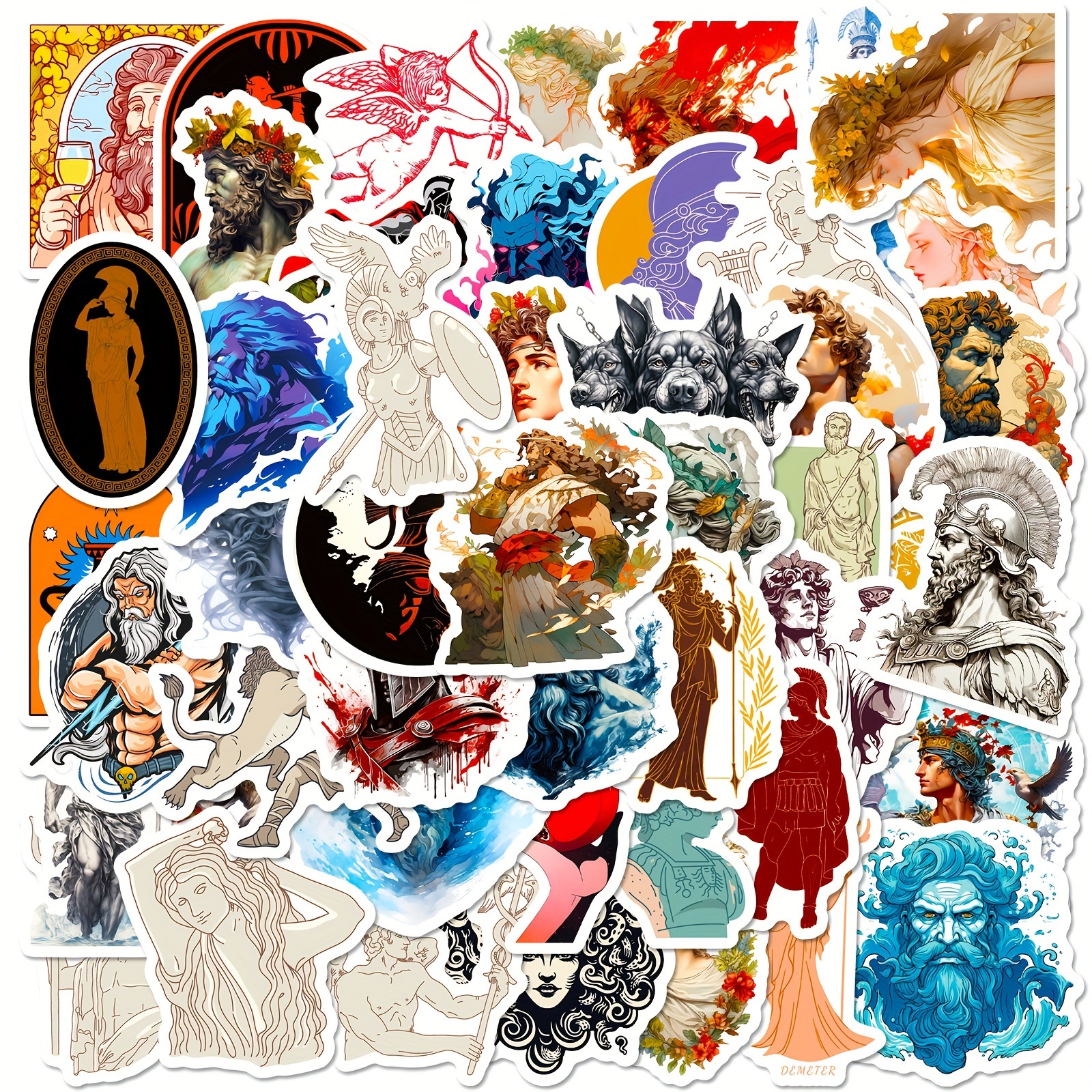 Art Greek Mythology Aesthetic Doodle Stickers Waterproof - Temu