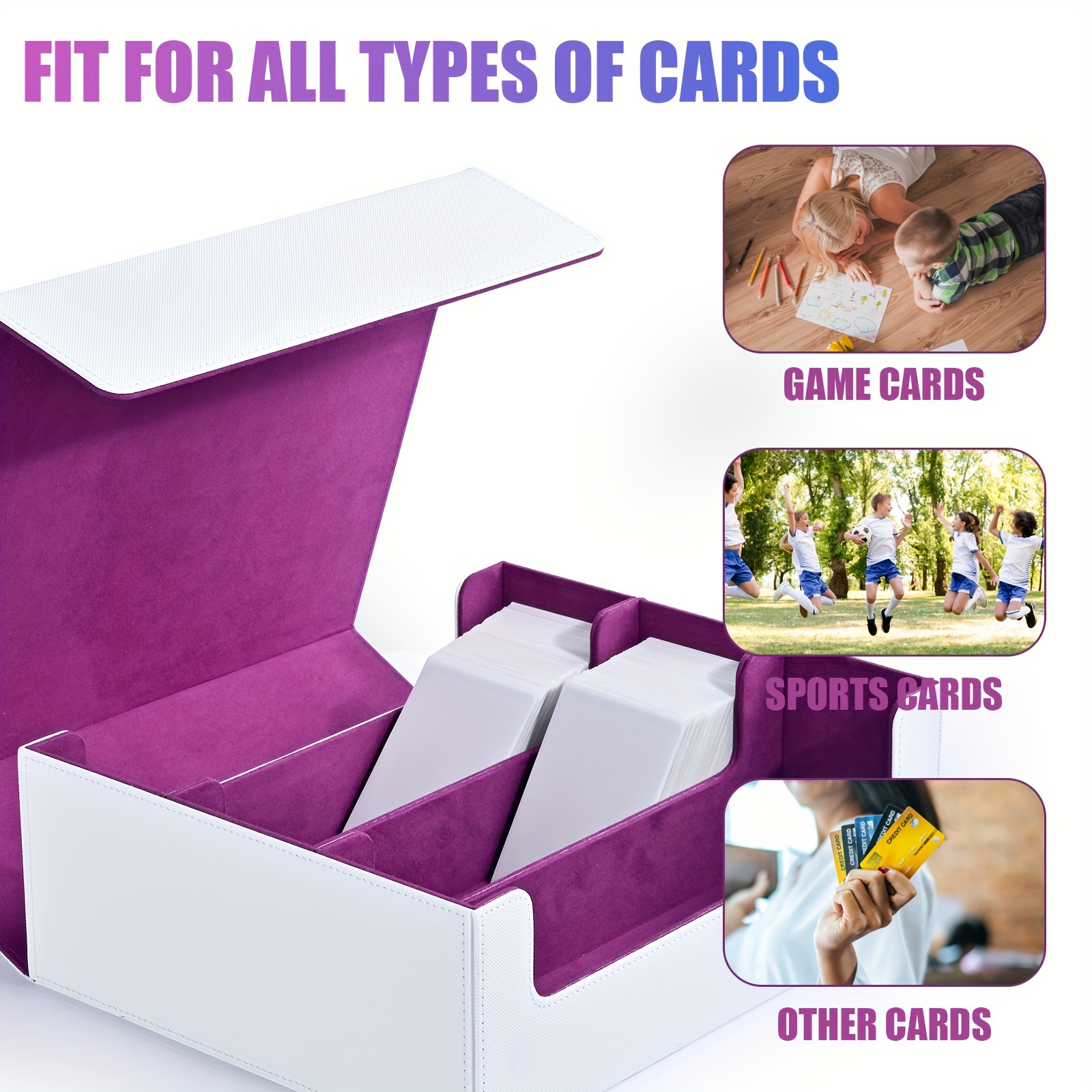 Card Storage Box For Trading Cards, Card Deck Case Holds 1800+