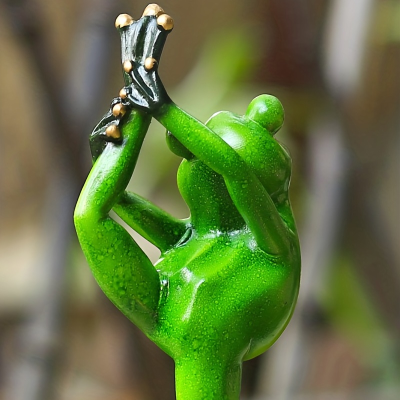 Resin Green Yoga Frog Miniature Figurines Garden Decoration - Temu Austria
