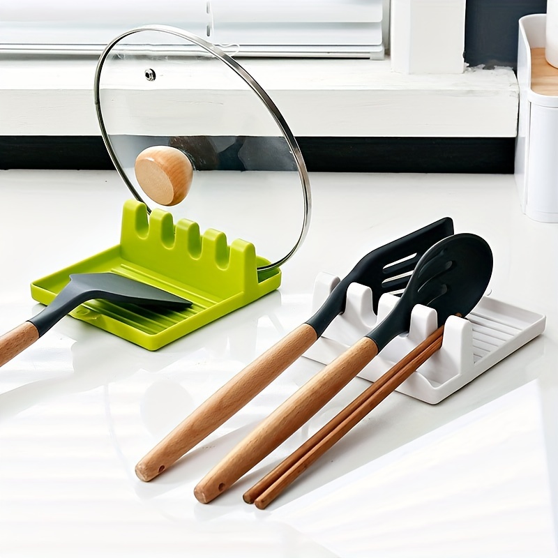 Repose-cuillère en silicone de cuisine, en forme d'amande flexible, porte- cuillère à louche en silicone pour repose-ustensiles de cuisine 
