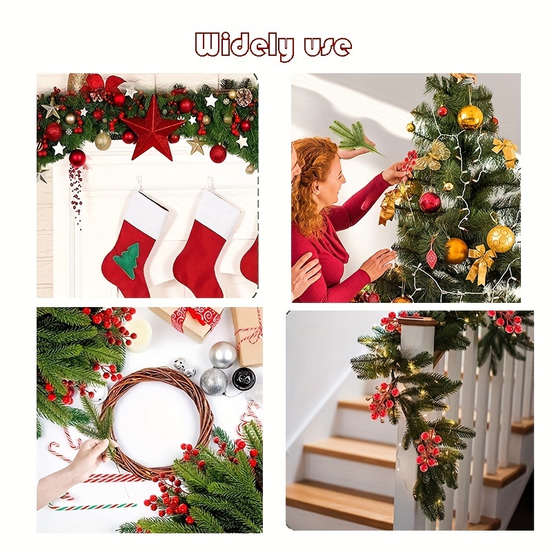 10/5PCS Christmas Snow Pine Branches Artificial Pine Needles DIY