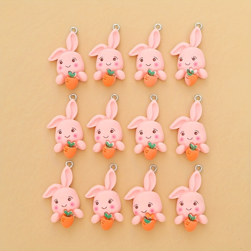  50 Pieces Easter Bunny Charms Cute Bunny Rabbit Charm Small  Animal Charms for Jewelry Assorted Alloy Rabbit Pendant Carrot Jewelry for  DIY Crafts Necklace Earrings Bracelet Jewelry Making, 10 Styles 