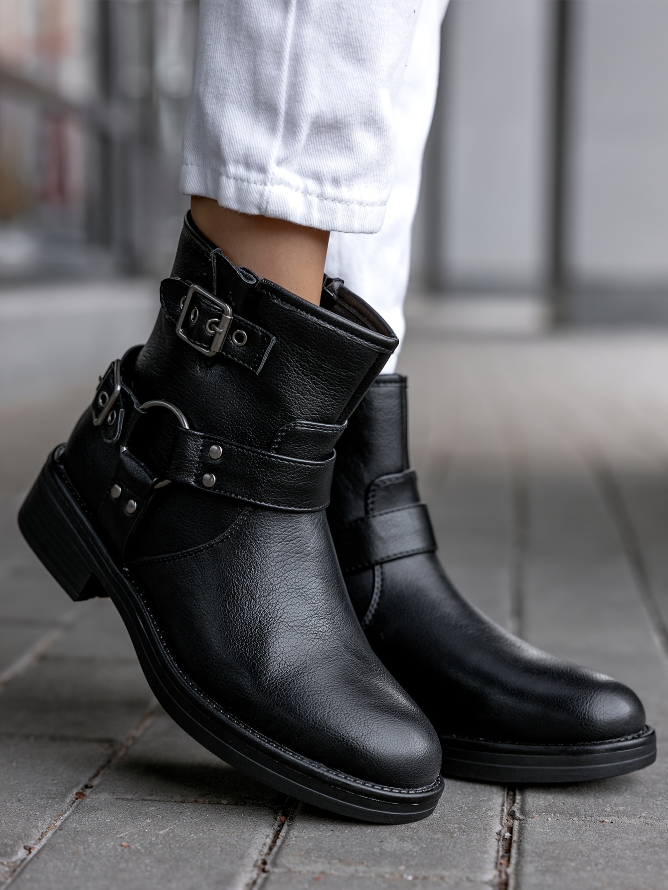 Biker ankle boots deals with buckles