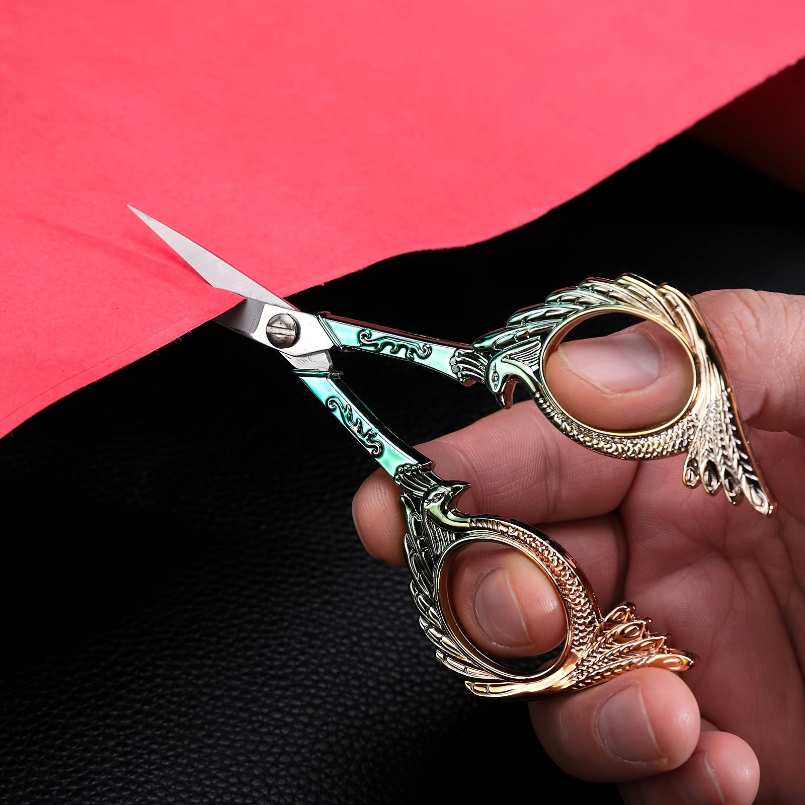 Vintage Embroidery Sharp Scissors 2 Pack, 5 Inches Craft Sewing Scissor  Pointed Stainless Steel Multipurpose Detail Beauty Shears for Office Home