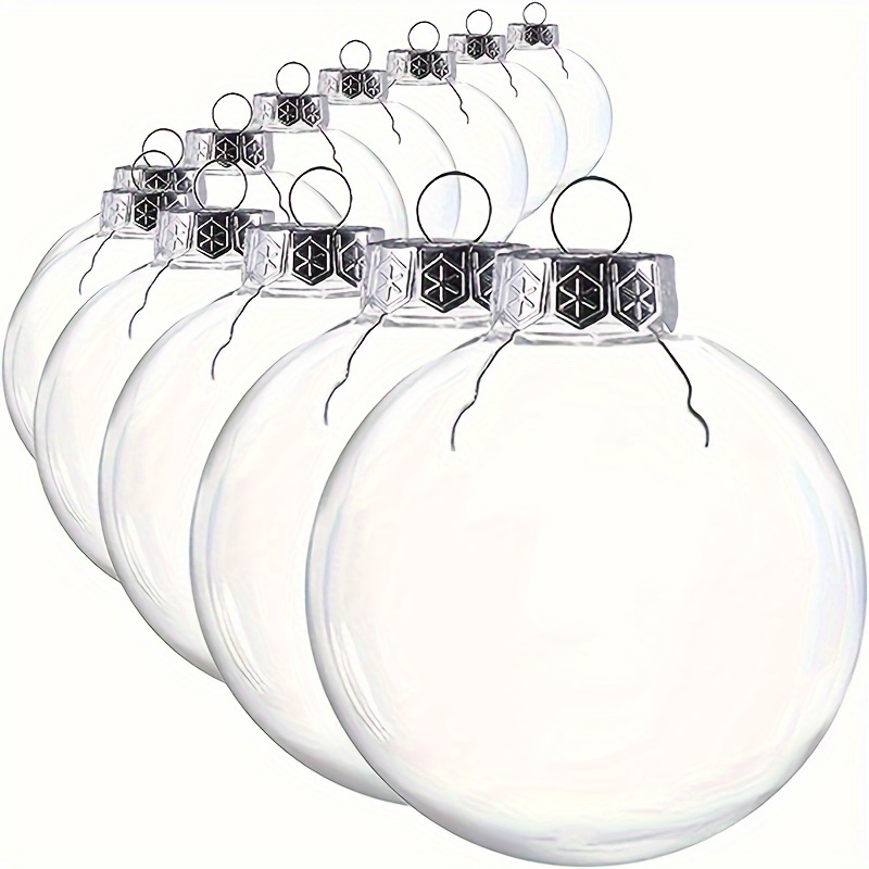 

5pcs Clear Plastic Ornament Balls, Diy Refillable Christmas Ornament Balls, Clear Plastic Ornaments For Crafts - (3.15in, 8cm)