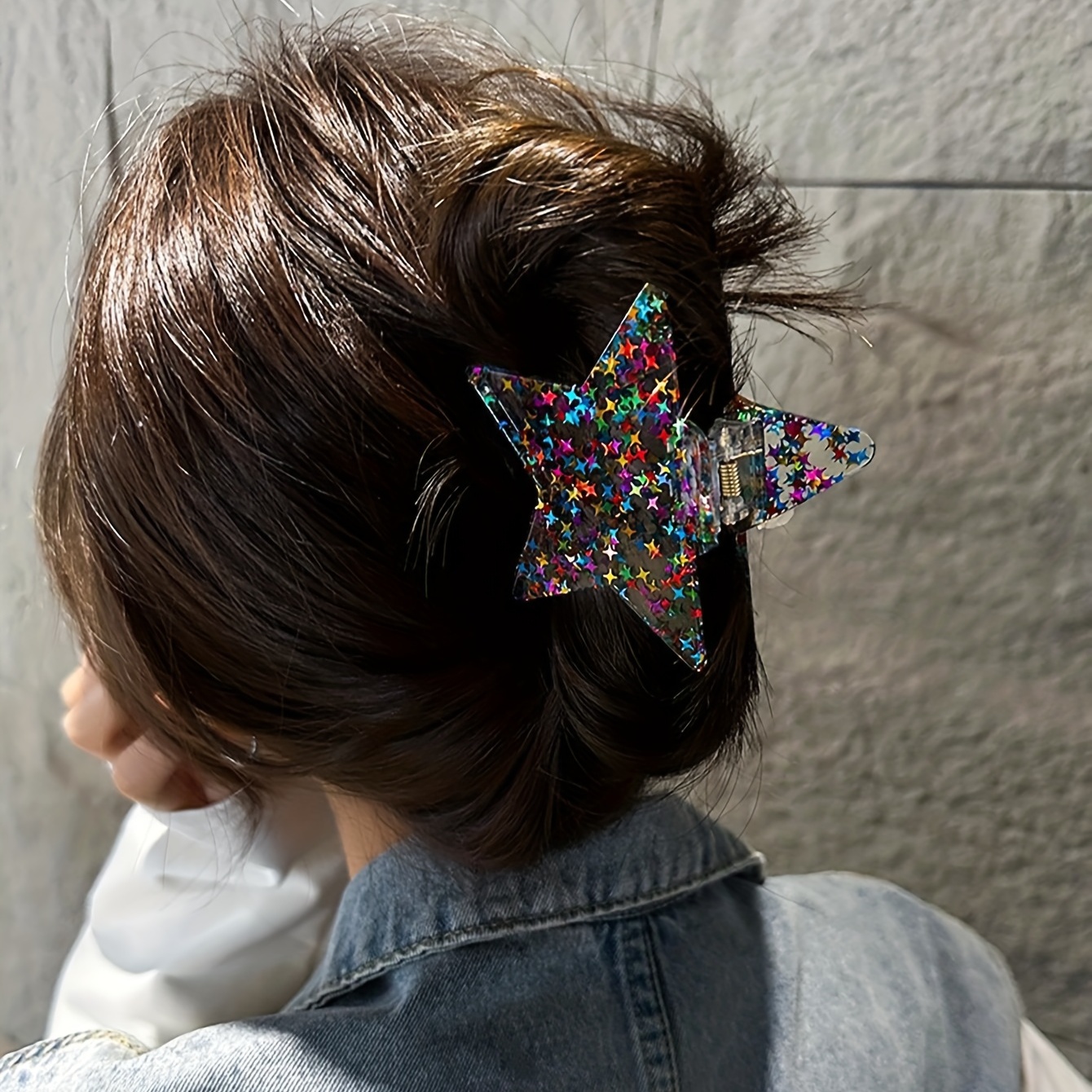 

[fashionable Shine] Elegant Alloy Sequin Claw - Sweet Glitter Clip For Stylish Ponytails & Updos, Medium Size, Cute Hair Clips