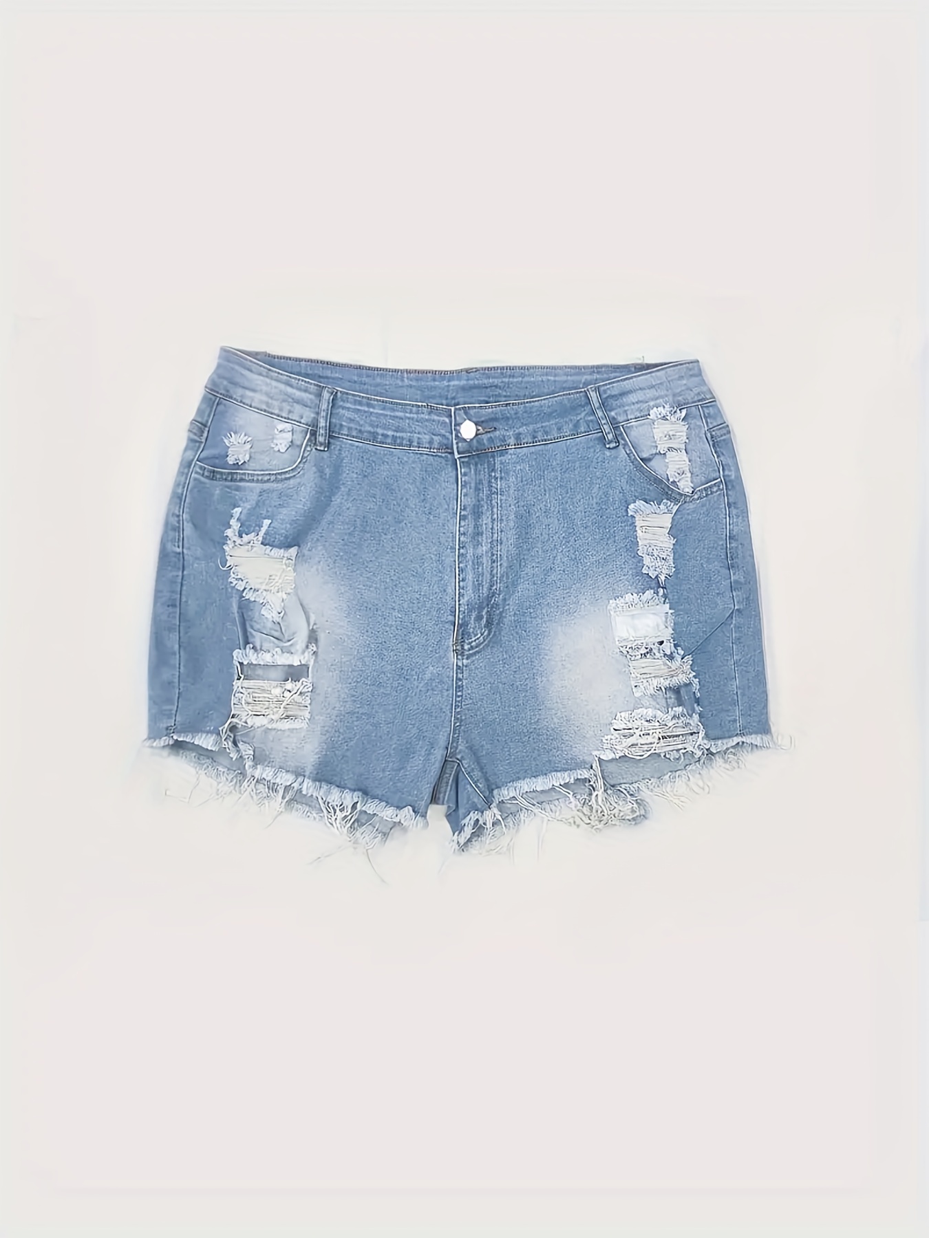 White ripped denim shorts sales womens