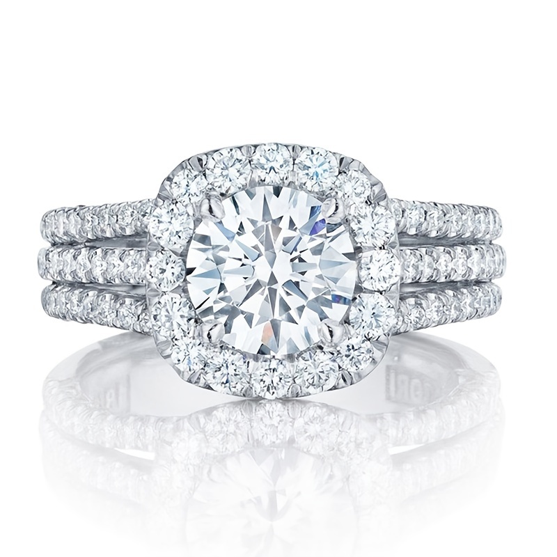 Round Zirconia Ring 4 Prong Setting Bridal Wedding Jewelry
