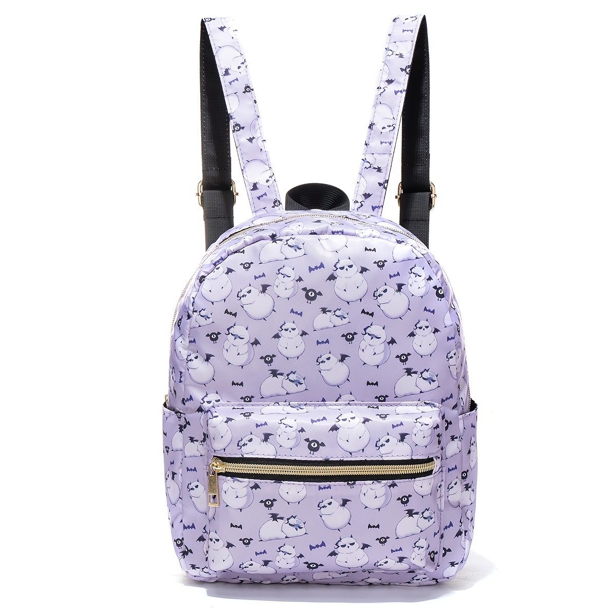All Over Print Flap Backpack White Fashionable For Daily School Bag Bookbag  For School Portable,Lightweight
