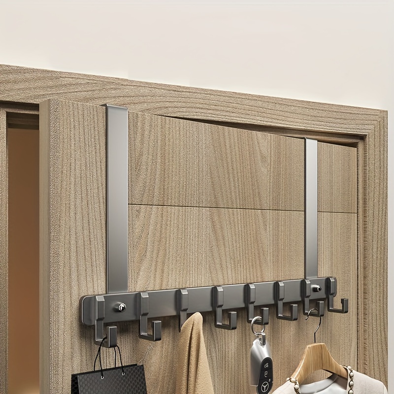 Adjustable Non perforated Door Rear Coat Hanger With 6 Hooks - Temu