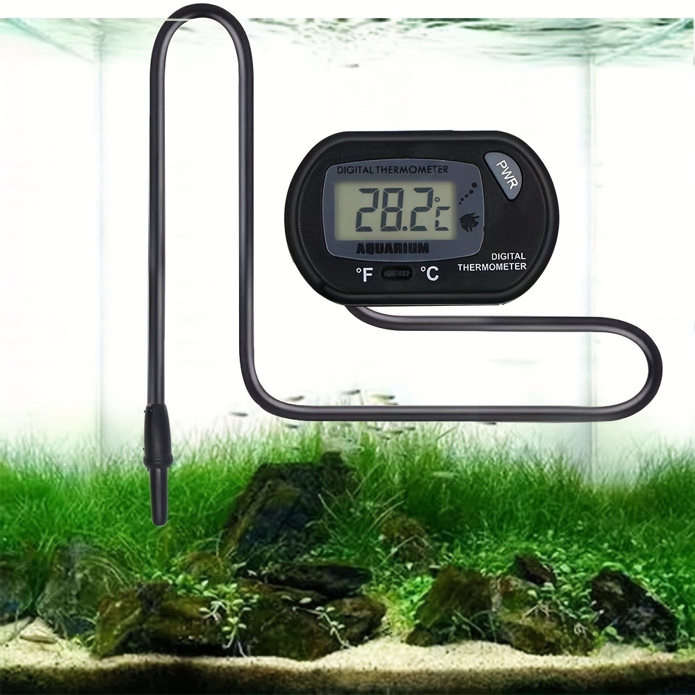 LCD Digital Thermometer Aquarium Fish Tank Vivarium Probe Water On Marine