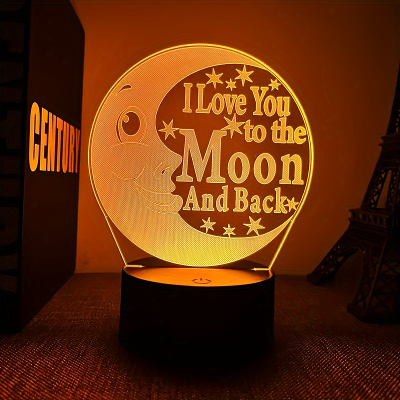 1pc Luce Notturna Creativa 3d Buonanotte Luna Lampada Tavolo - Temu Italy