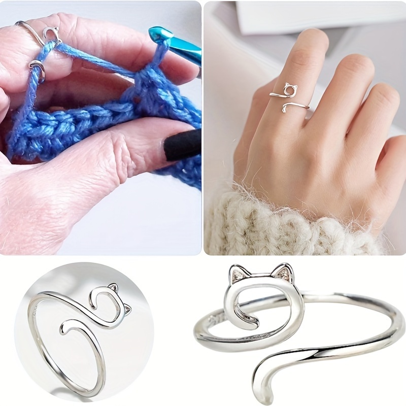 Finger Crochet Rings Adjustable Crochet Tension Ring Metal - Temu