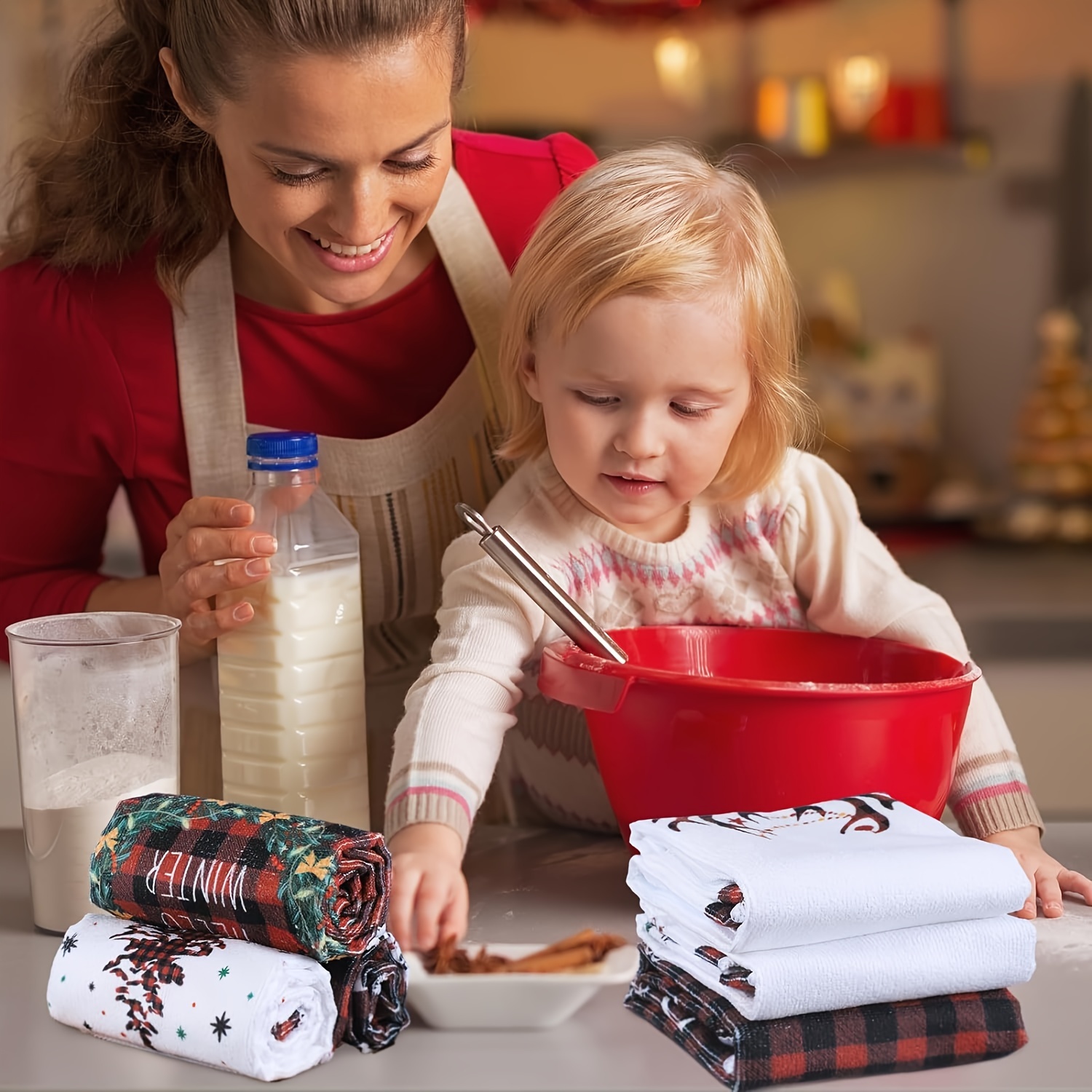Hand Towels, Christmas Theme Kitchen Towel, Buffalo Plaid Christmas Tree  Pattern Tableware Scouring Pad, Home Kitchen Bathroom Decoration Tea Towel,  Room Decor, Christmas Decor, Kitchen Supplies - Temu
