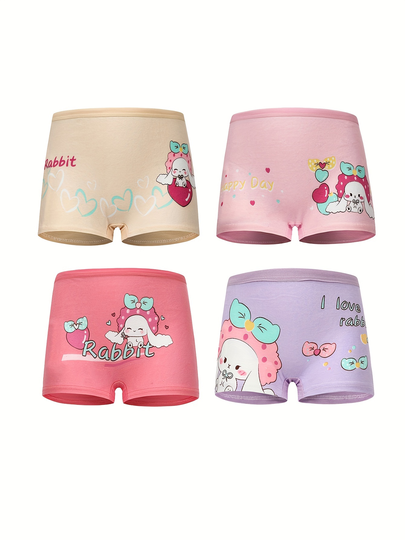 Children's Underwear Girls Cotton Boxer Shorts Cute Cartoon - Temu Canada