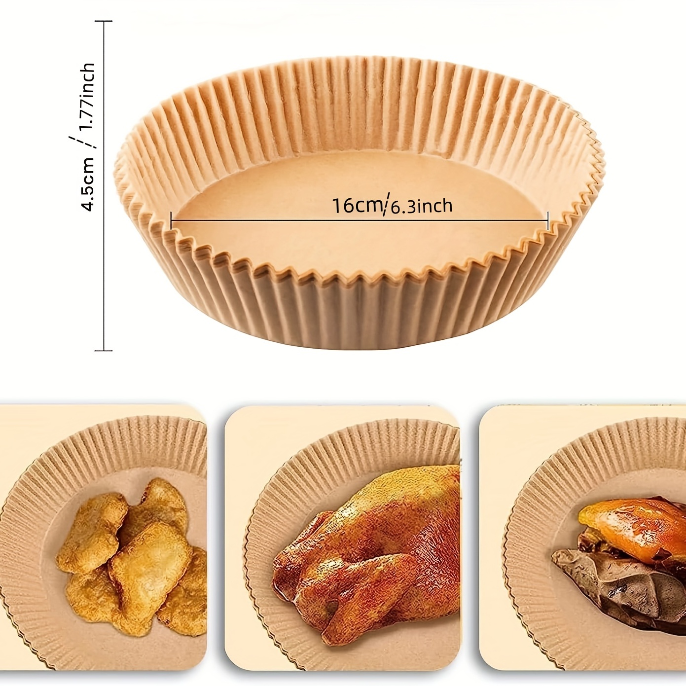 20pcs/50pcs Paper Air Fryer Liners, Disposable Baking Supplies,  Multipurpose Kitchen Oven Liners