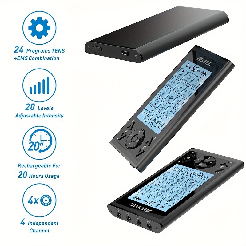 Wireless TENS Unit + Muscle Stimulator Combination for Pain Relief