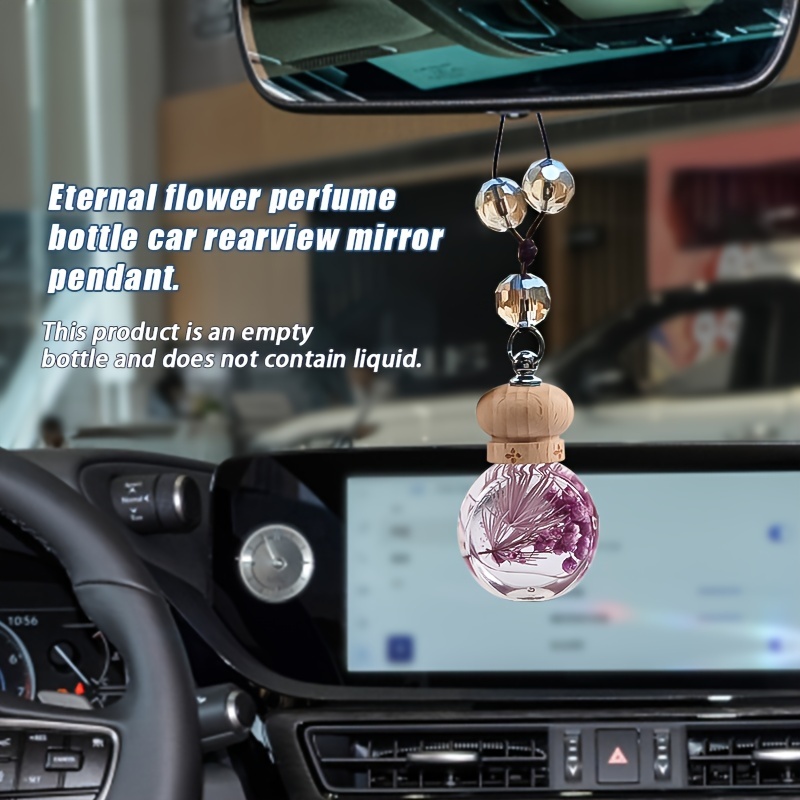 Purple Flower Car Perfume Bottle Pendant Car Decoration Aromatherapy  Essential Oil Pendant (Fluid Not Included)