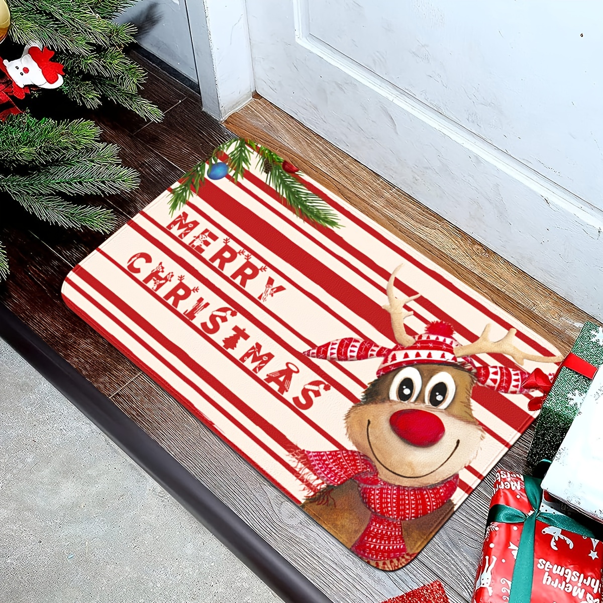 Christmas Kitchen Mat Two Piece Set Kitchen Carpet Holiday Celebration  Christmas Decoration Door Floor Mat Entry Foot Mat,for Occupational And  School And Hotel Use - Temu