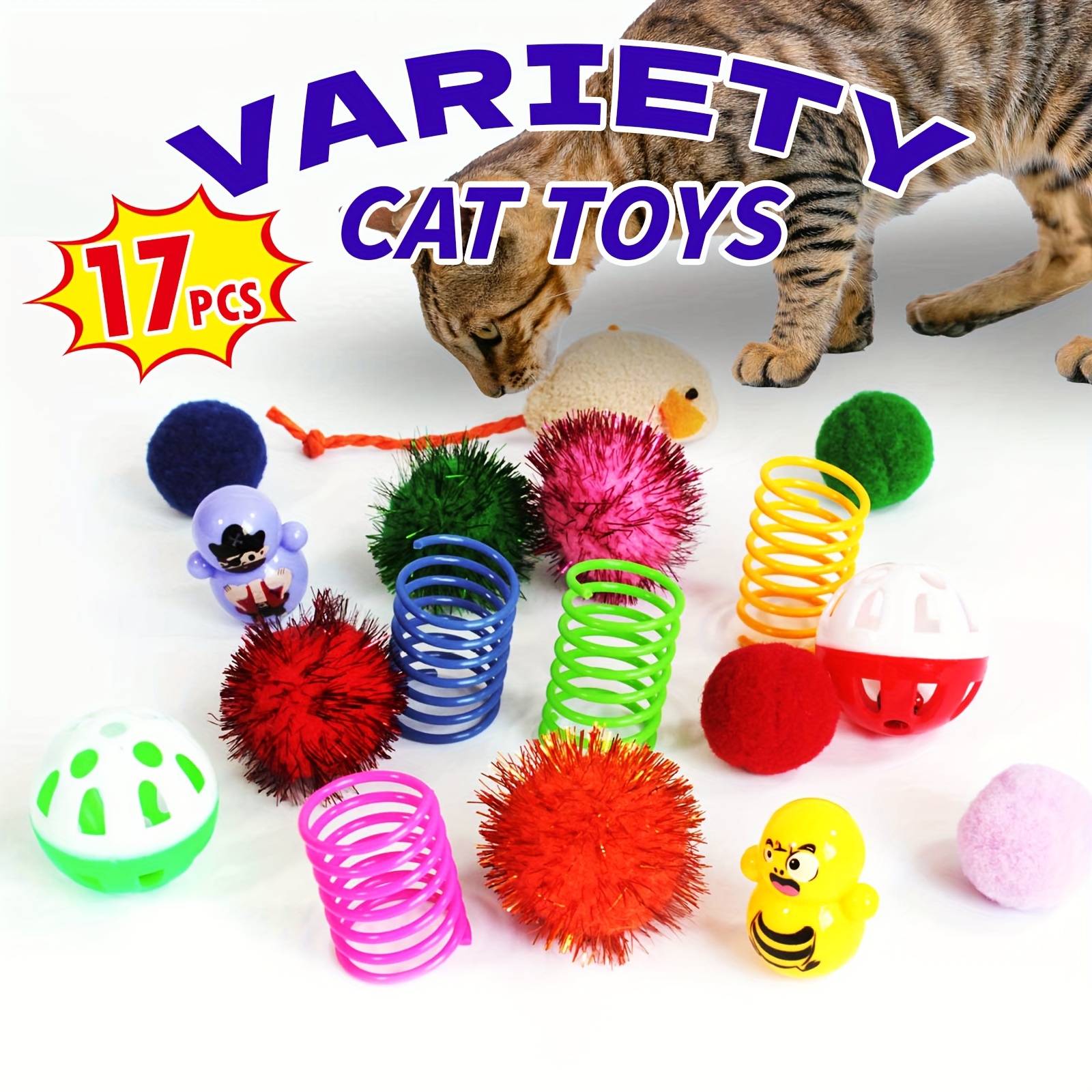 Cat Sparkle Balls Large, Cat Toys Balls for Indoor Cats, 20Pcs Cat