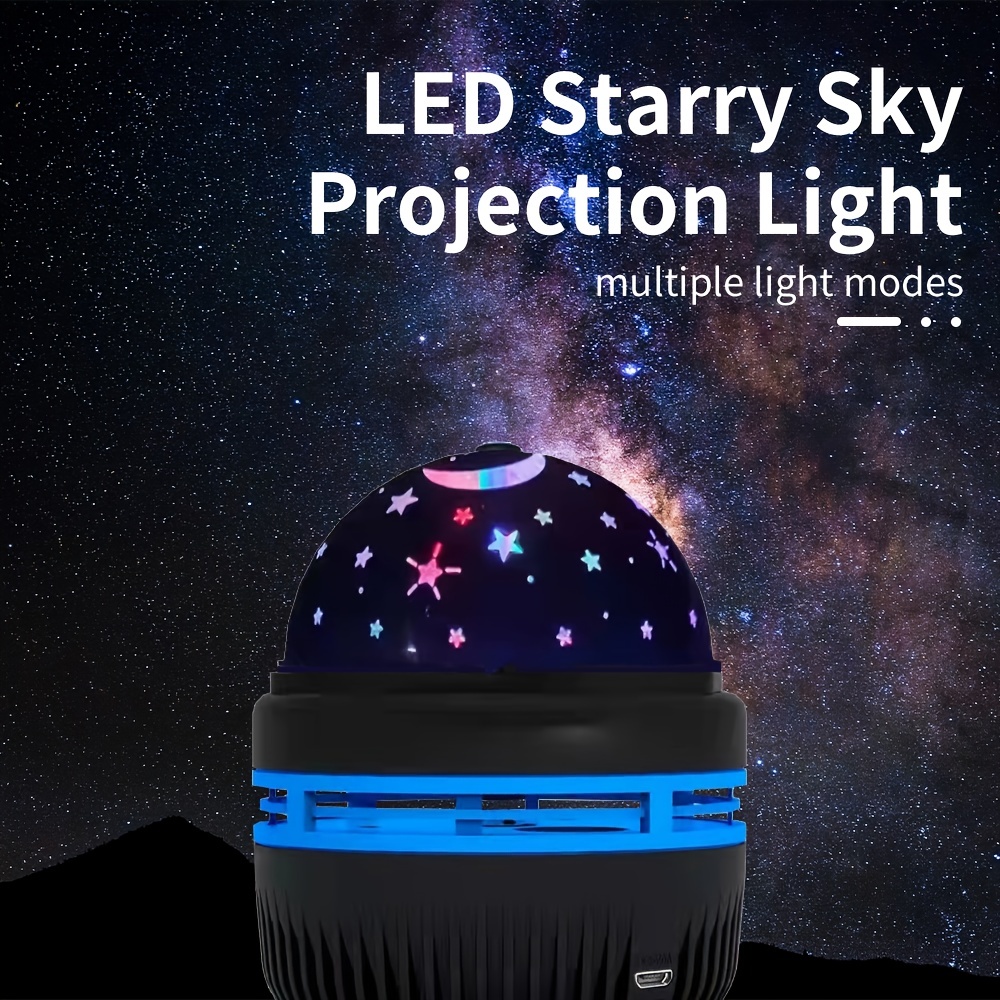 Mini lámpara de proyección LED Star Night, 2 piezas USB proyector de  estrellas luz nocturna, luz romántica ajustable de estrella para el techo  del