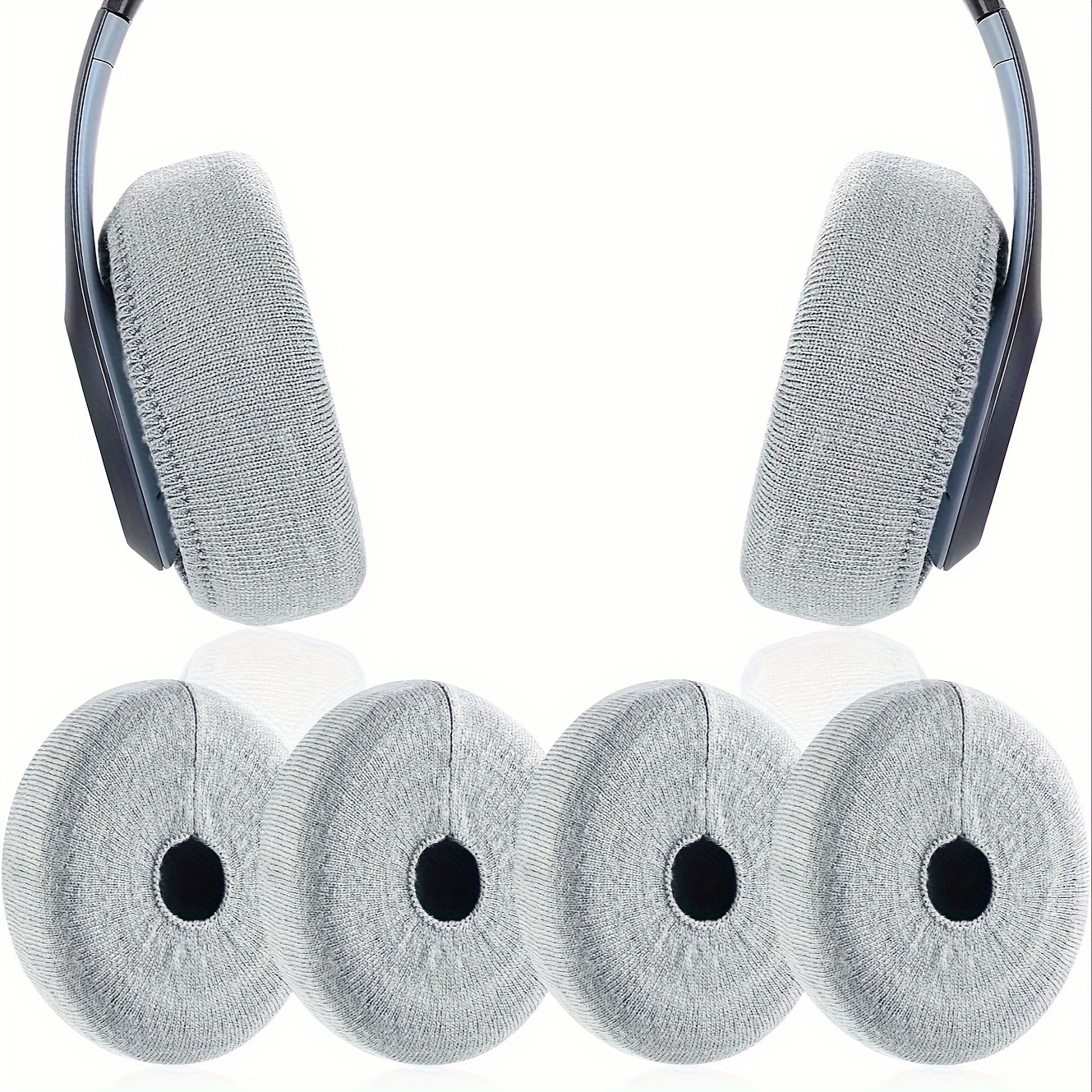 Earpads Sweater Cover Protectors Stretchable Knit Fabric Temu