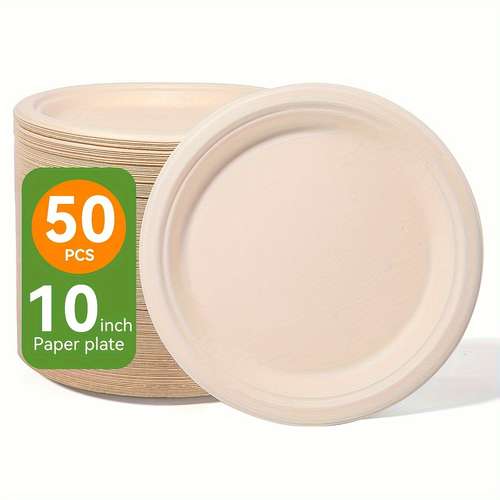 100-Pack Compostable Paper Plates - Eco-Friendly & Actually Sturdy!