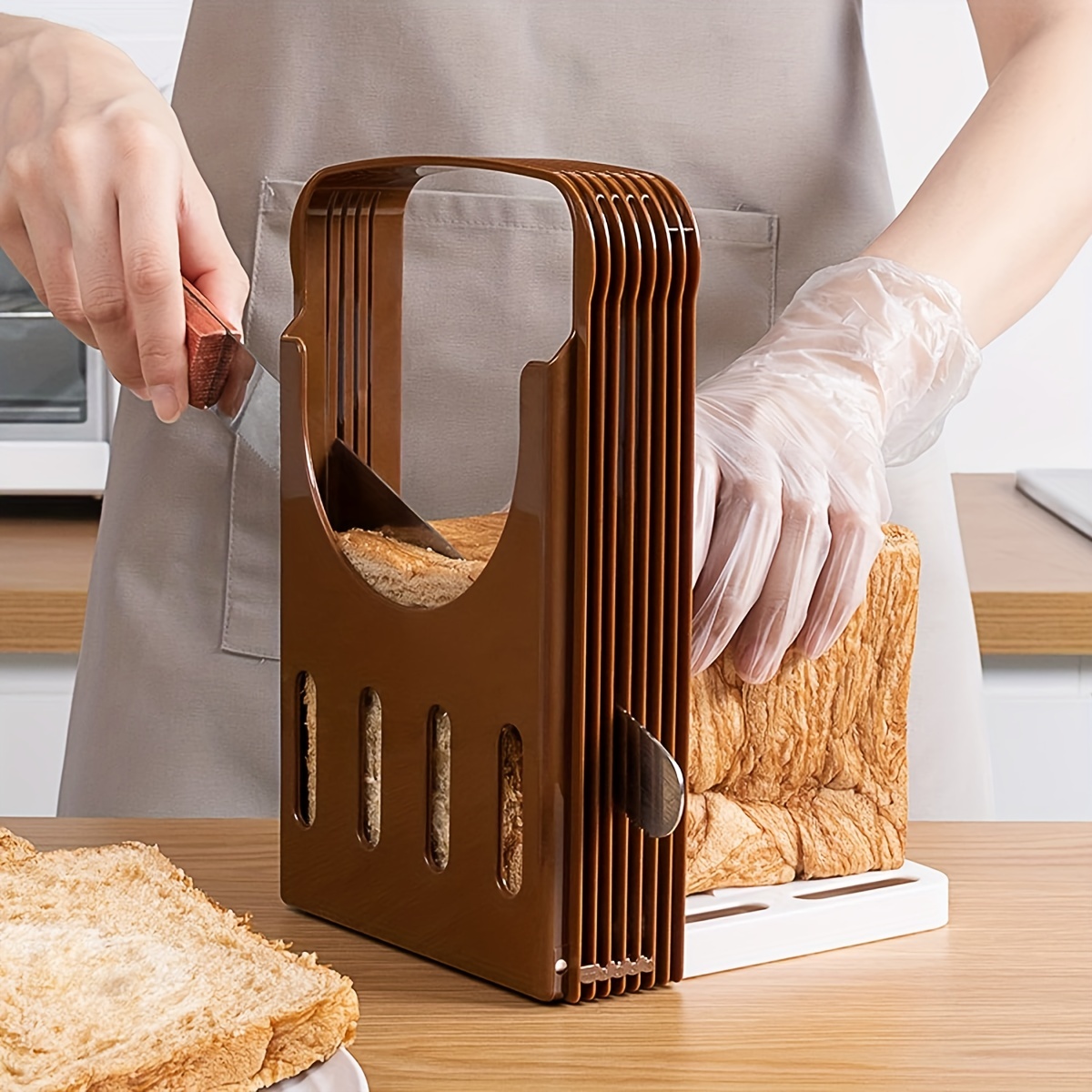 Bread Slicer Cutting Guide for Homemade Bread. Adjustable 