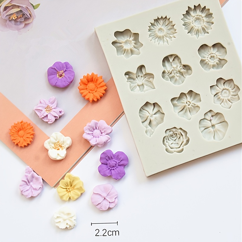 3-Piece Flower Silicone Molds Gummy Candy Molds Chocolate Mold Ice