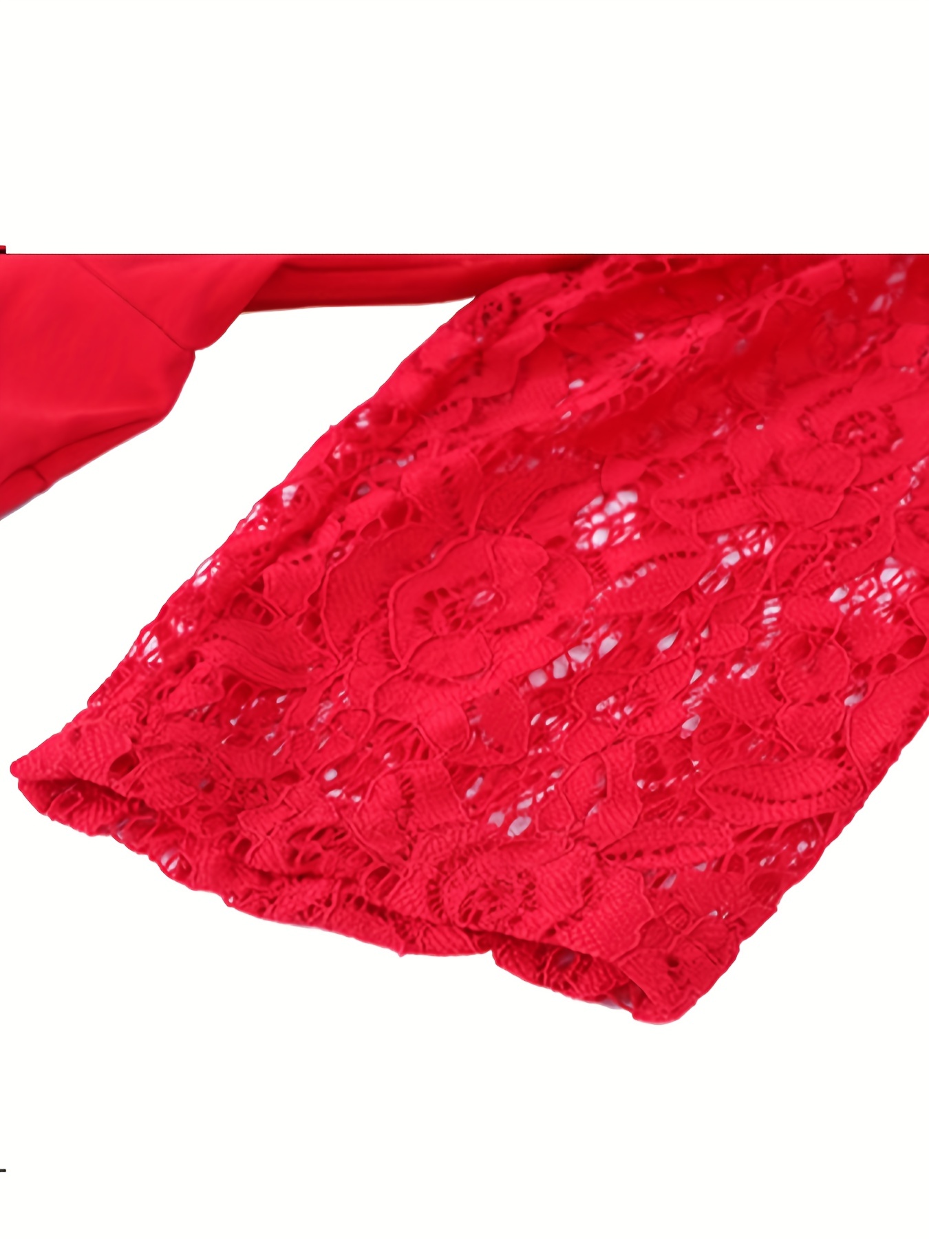 Square Neck Lace Sleeve Dress Elegant Dress Cocktail Party Temu