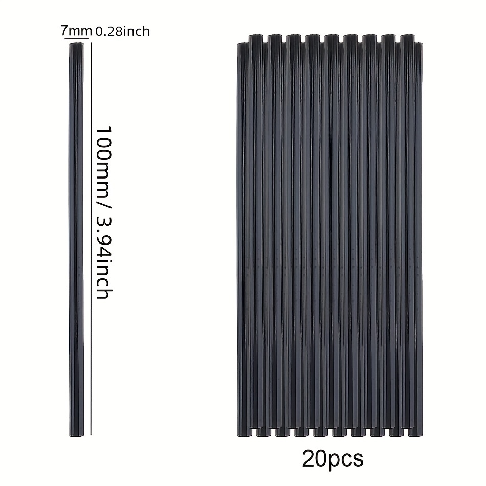 50pcs Black Mini Hot Glue Gun Sticks 0.27 X 3.94 Inches
