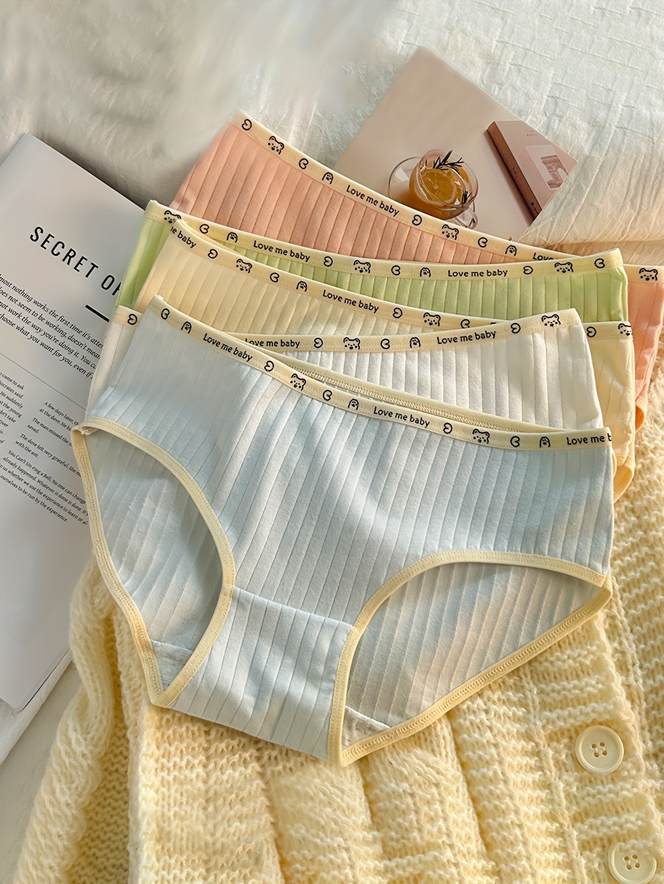 Girls Solid Color Briefs Low Waist Cotton Underwear For 13 - Temu