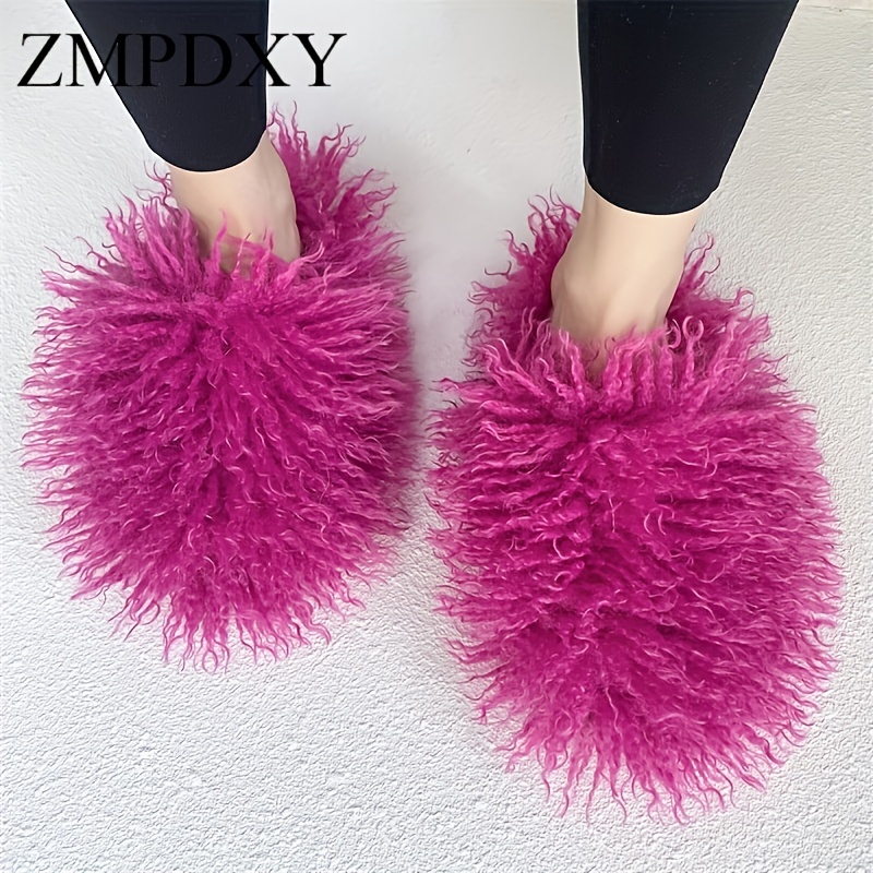 Faux Fur Slides Fuzzy Fluffy Slippers New Pink Slippers Soft