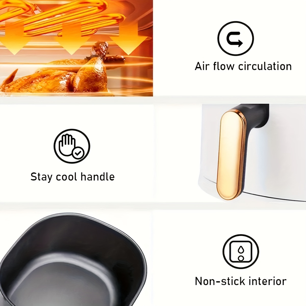 8.5L Air fryers household multifunctional electric fryer smart household  touch large capacity oil-free smoke visual fryer oven