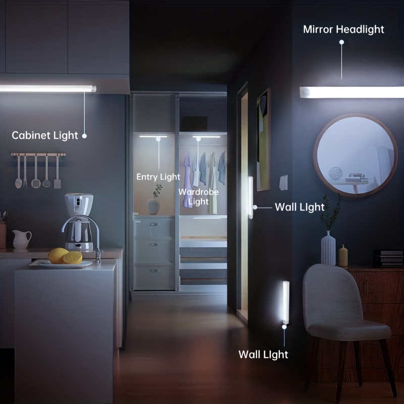 Lyridz Luz nocturna con batería recargable, mini luz con sensor de  movimiento para interiores, luz LED blanca cálida de 1-20 lm con brillo  ajustable